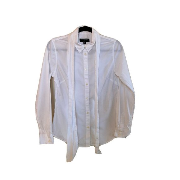 Banana Republic Tops - Banana Republic Black Label womens white button down Blouse Sz.8